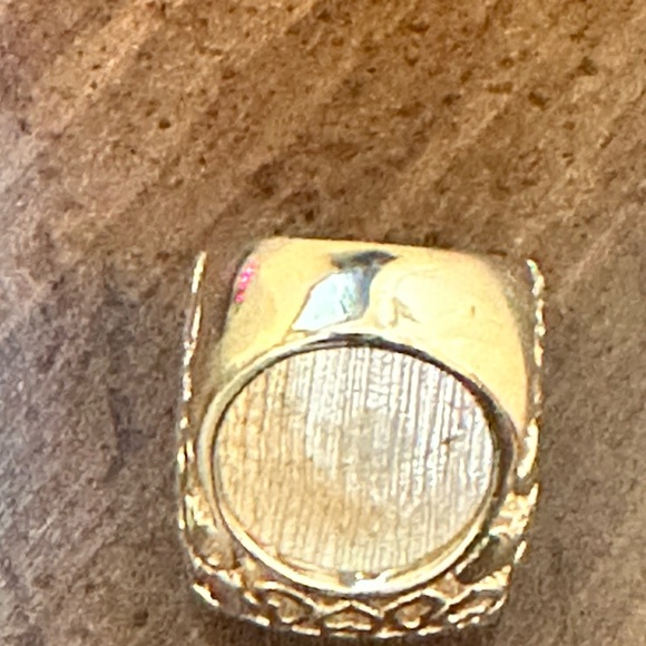 Teal Gold Cocktail Ring Size 7 - Picture 9 of 9